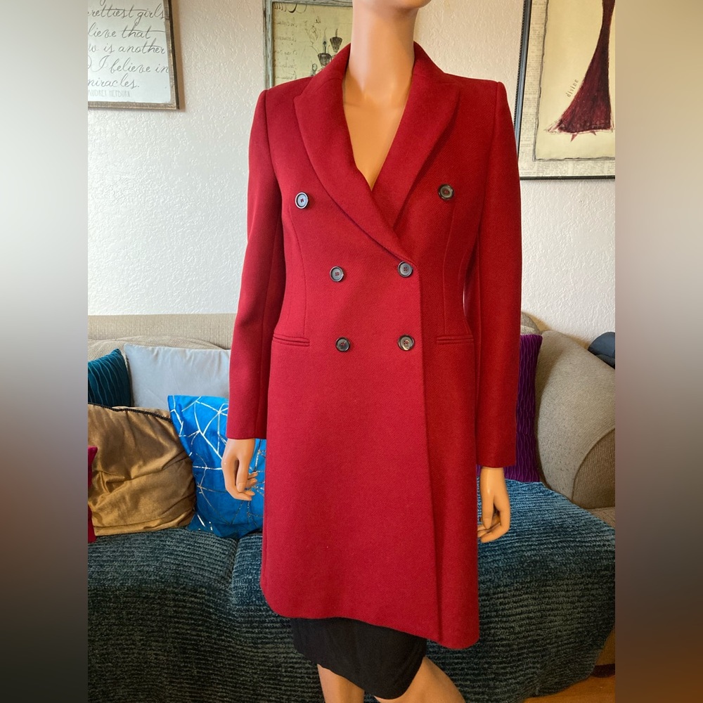 ZARA Red Double Breasted Coat